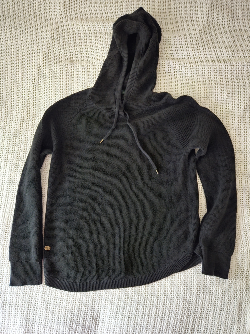 Lauren Ralph Lauren Black Hooded Knit Sweater